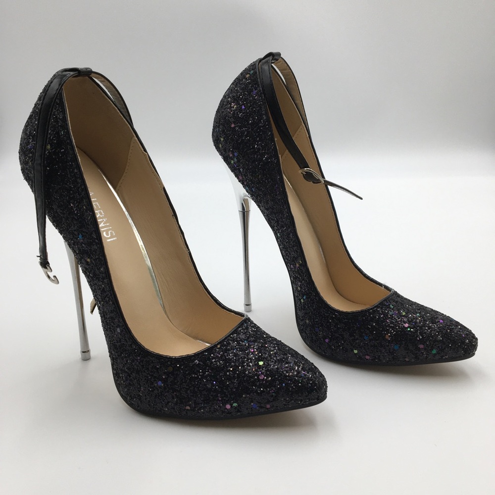 6.25” Hot Glitter Heels with Sexy Steel Stiletto Heel Maiernisi 👠🔥 Like New